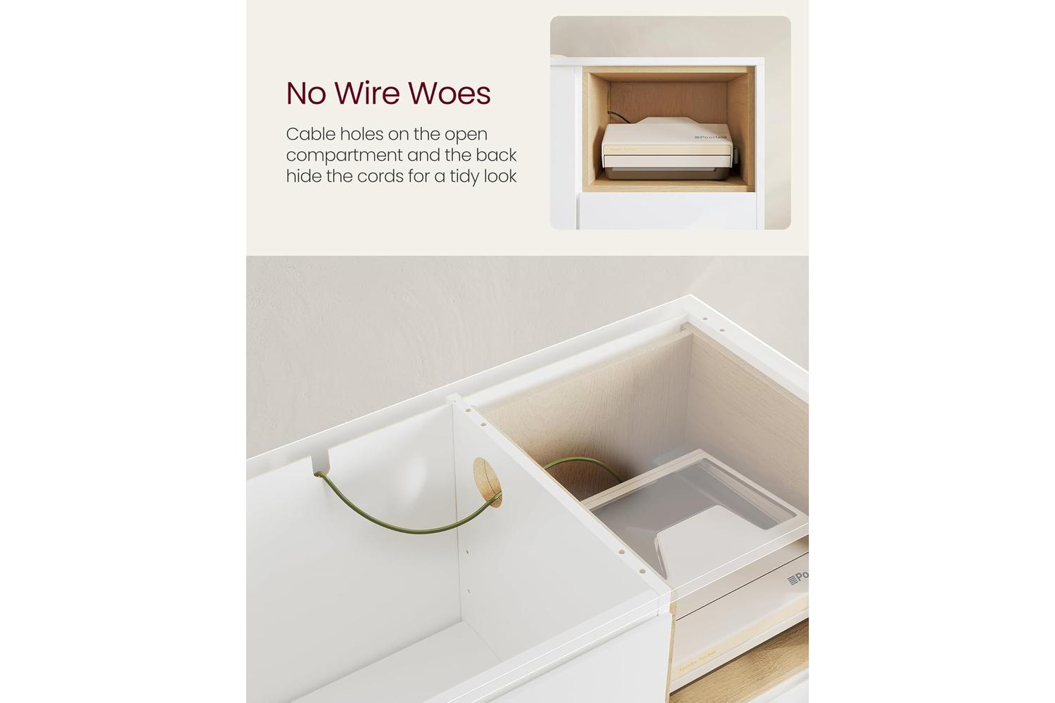 Vasagle Storage Cabinet | Particleboard | Cloud White | 103.5 X 40 X 85 Cm-4