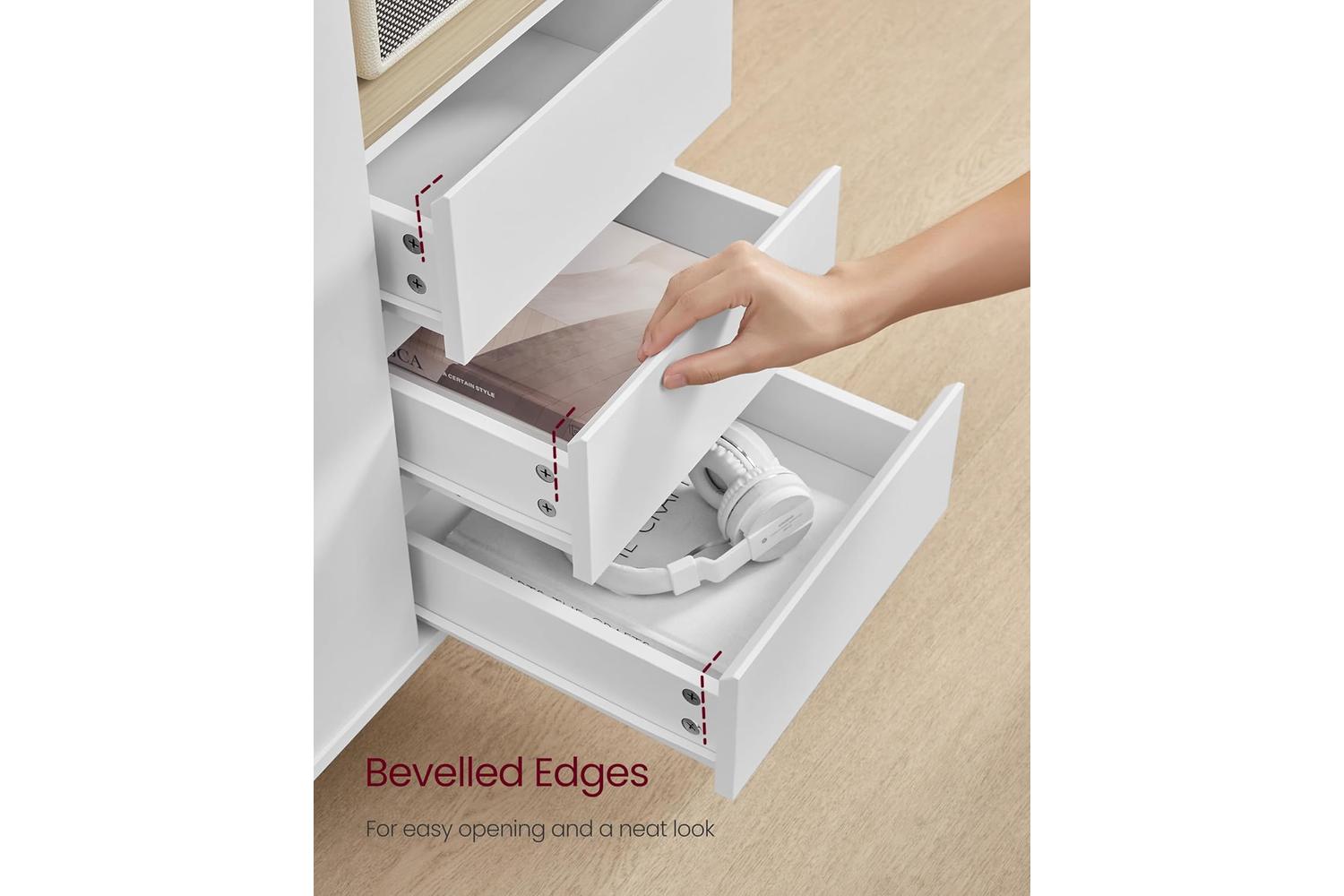 Vasagle Storage Cabinet | Particleboard | Cloud White | 103.5 X 40 X 85 Cm-5