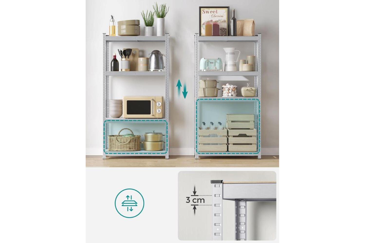 Songmics Shelving Unit | Household Storage | Mdf Steel | 160x80x40cm-4