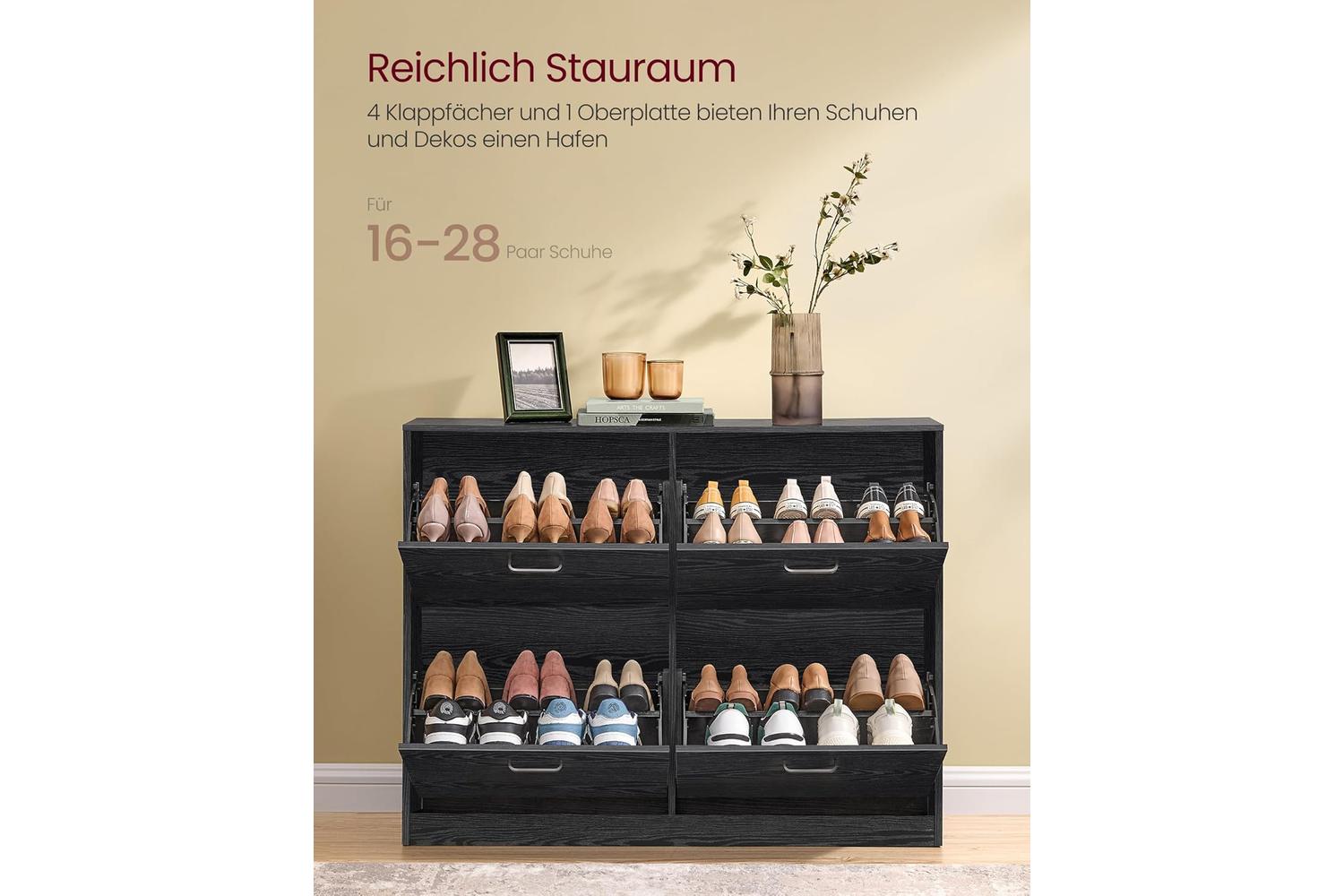 Shoe Cabinet | Shoe Storage Unit | Particleboard | 24 X 105.5 X 82.7 Cm-3
