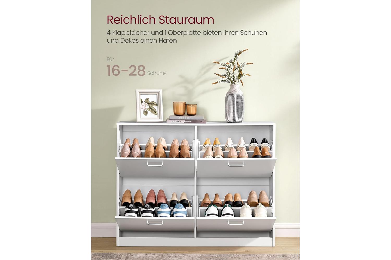 Shoe Cabinet | Shoe Storage Unit | Particleboard | 24 X 105.5 X 82.7 Cm-2