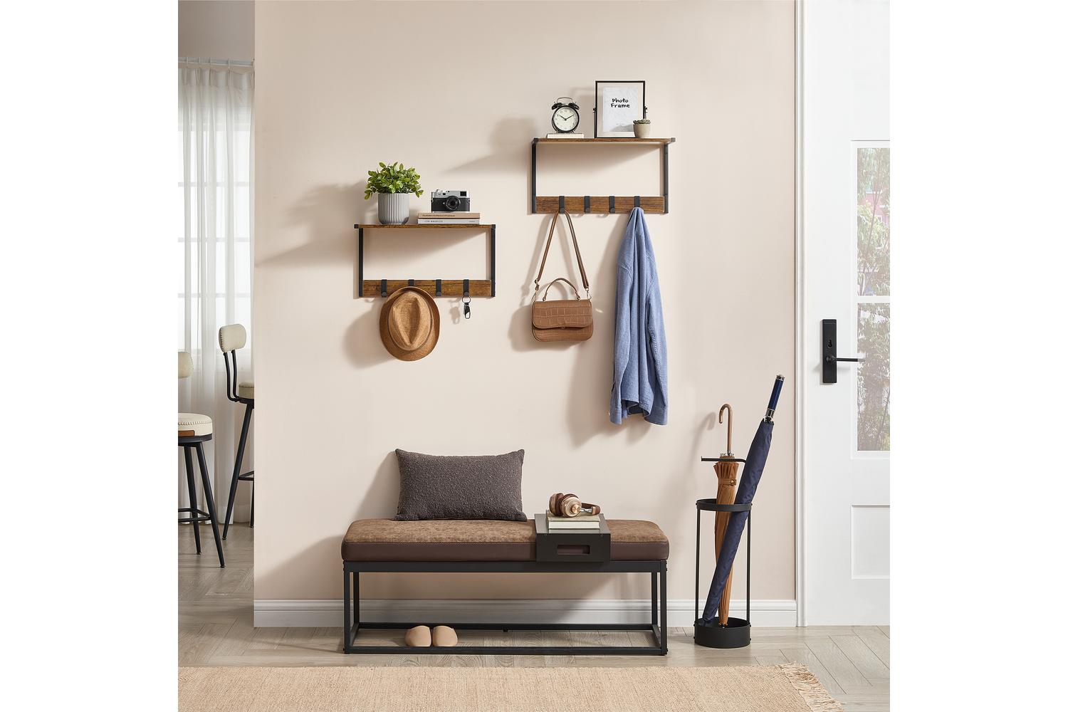 Vasagle Wall Shelf | Particleboard And Steel | 50 X 24.2 X 26.5cm-2