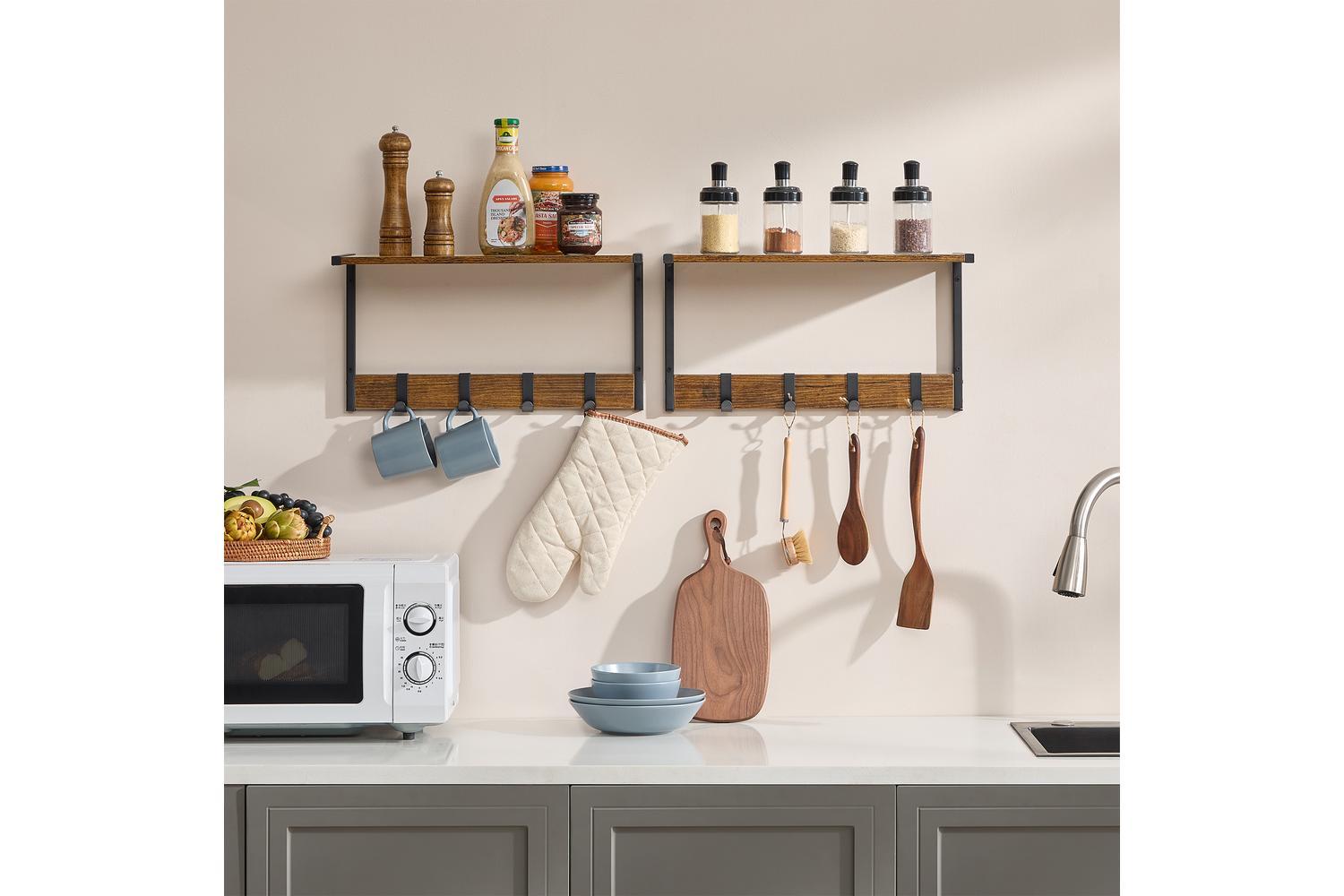 Vasagle Wall Shelf | Particleboard And Steel | 50 X 24.2 X 26.5cm-3