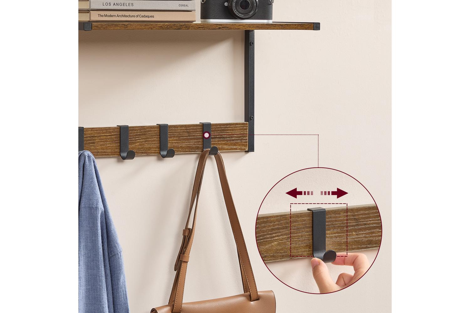 Vasagle Wall Shelf | Particleboard And Steel | 50 X 24.2 X 26.5cm-4