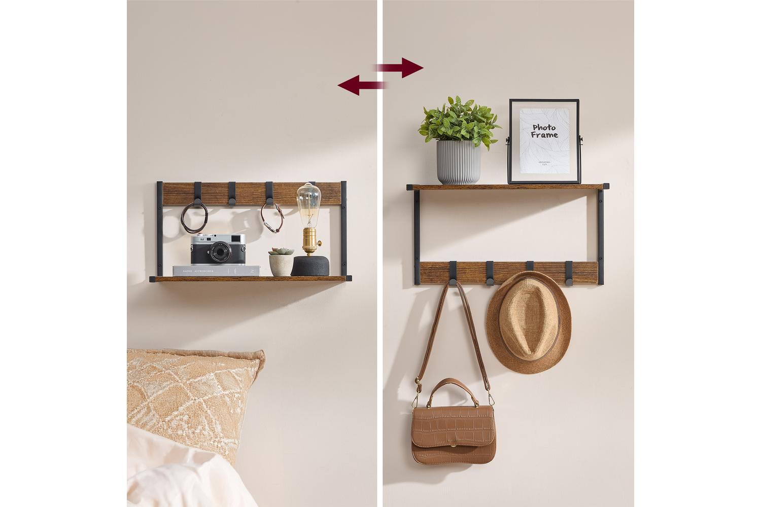 Vasagle Wall Shelf | Particleboard And Steel | 50 X 24.2 X 26.5cm-5