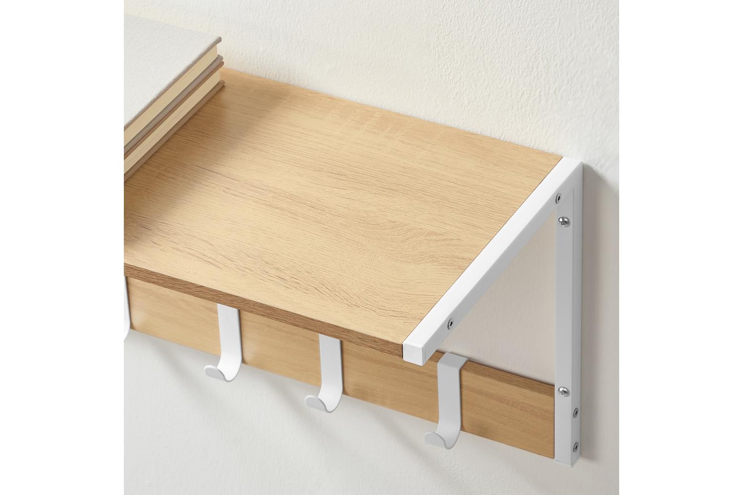 Vasagle Wall Shelf | Particleboard Steel | Oak White | 50 X 24.2 X 26.5cm-5