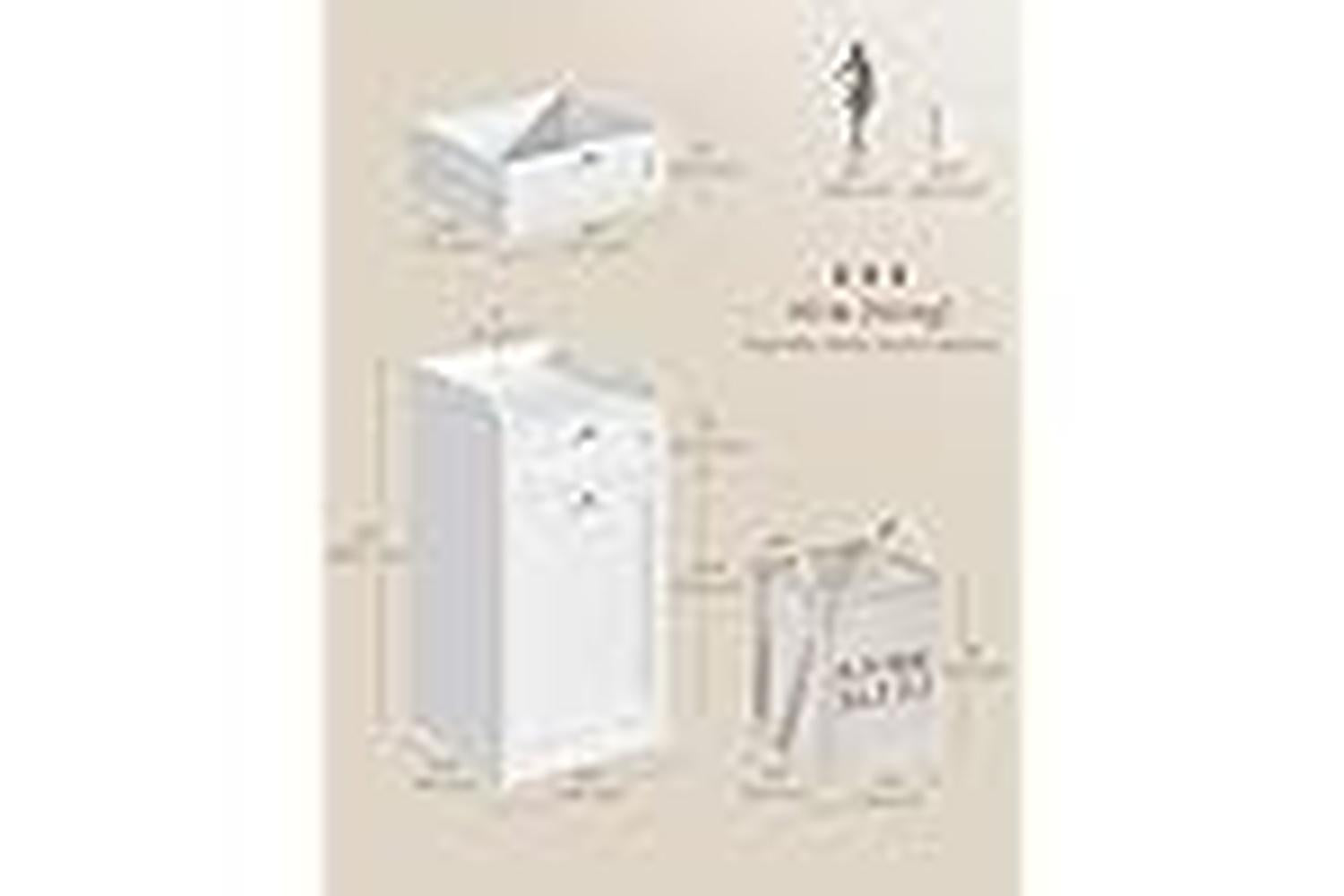 Vasagle Bathroom Cabinet | Mdf | Cloud White | 40 X 40 X 80.2 Cm-2