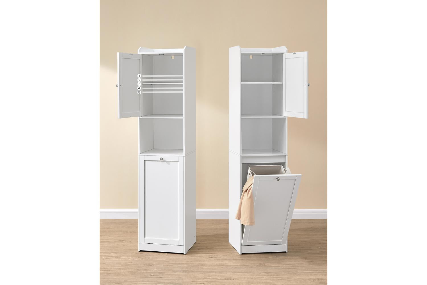 Bathroom Cabinet | Bathroom Storage | Mdf | 40 X 40 X 170 Cm-4