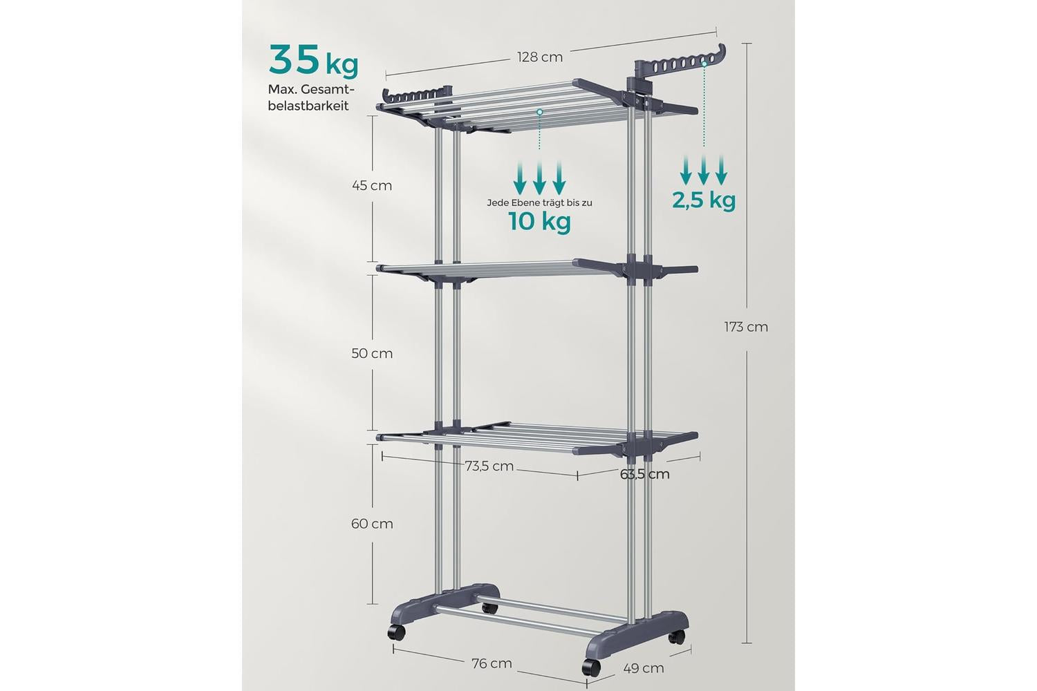 Clothes Drying Rack | Clothes Horse | Steel | Large-5