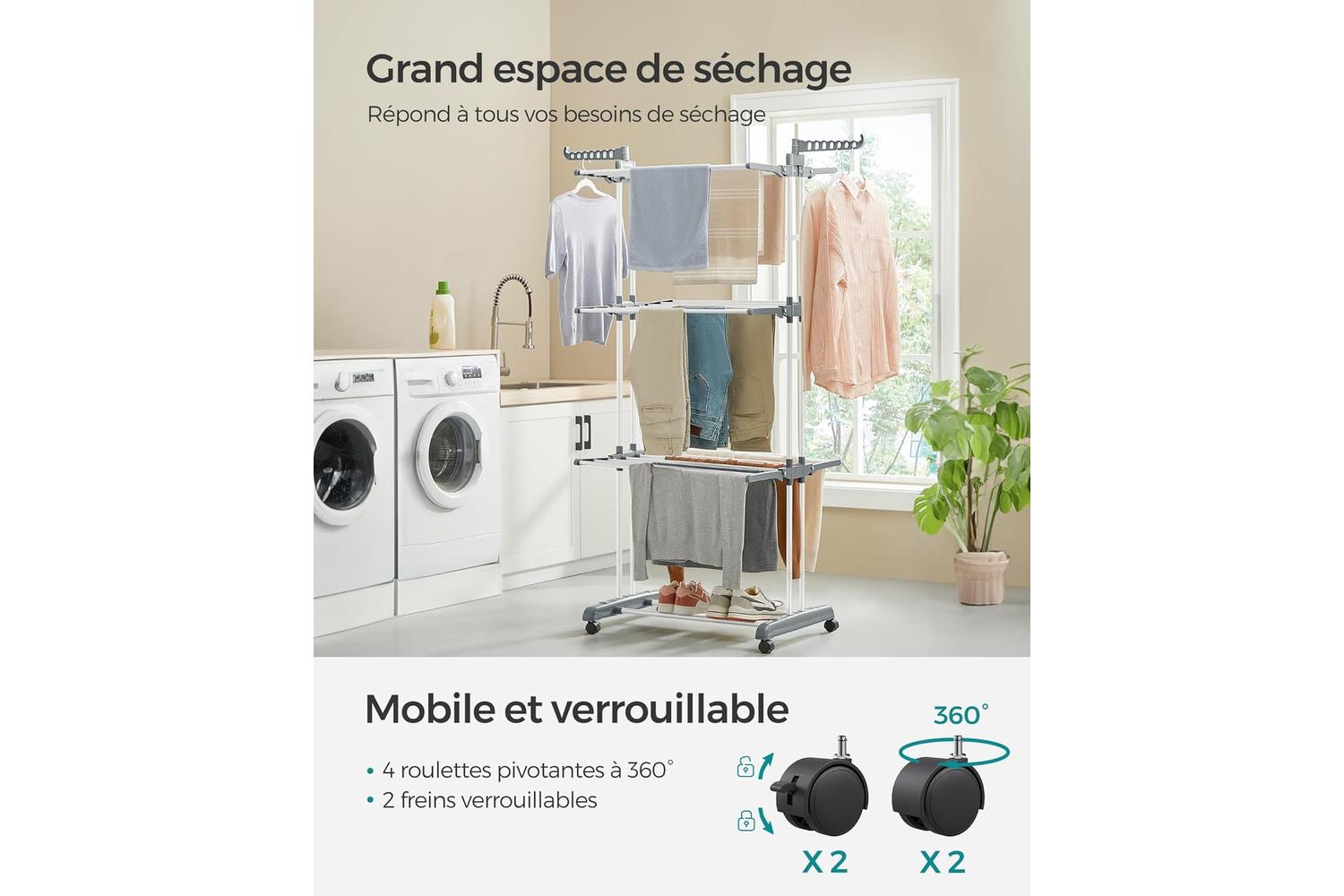 Clothes Drying Rack | Clothes Drying Rack | Steel | 128 X 173 Cm-2