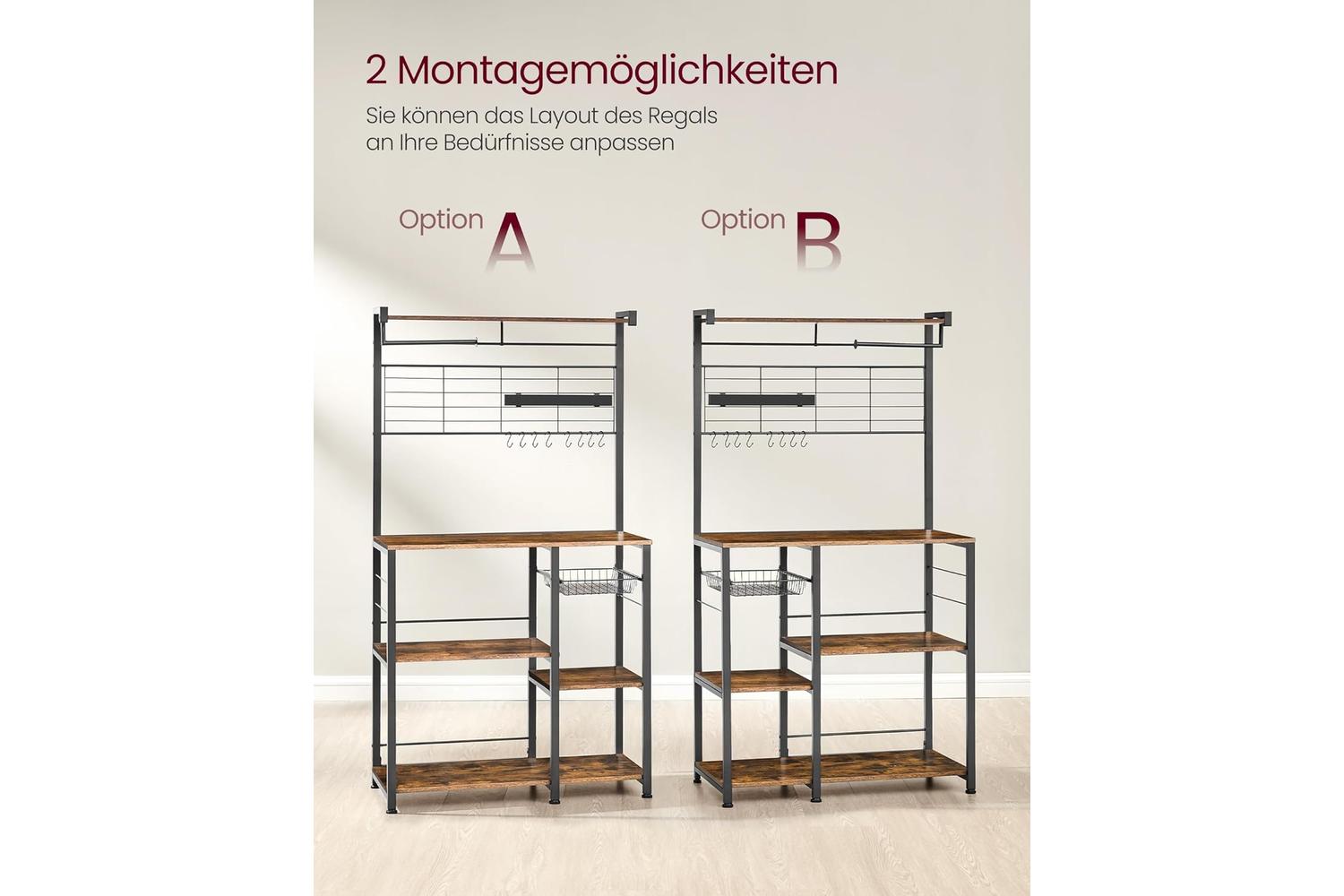 Kitchen Shelf | Kitchen Storage Unit | Wood Chipboard And Steel | 42 X 90 X 167.3 Cm-2