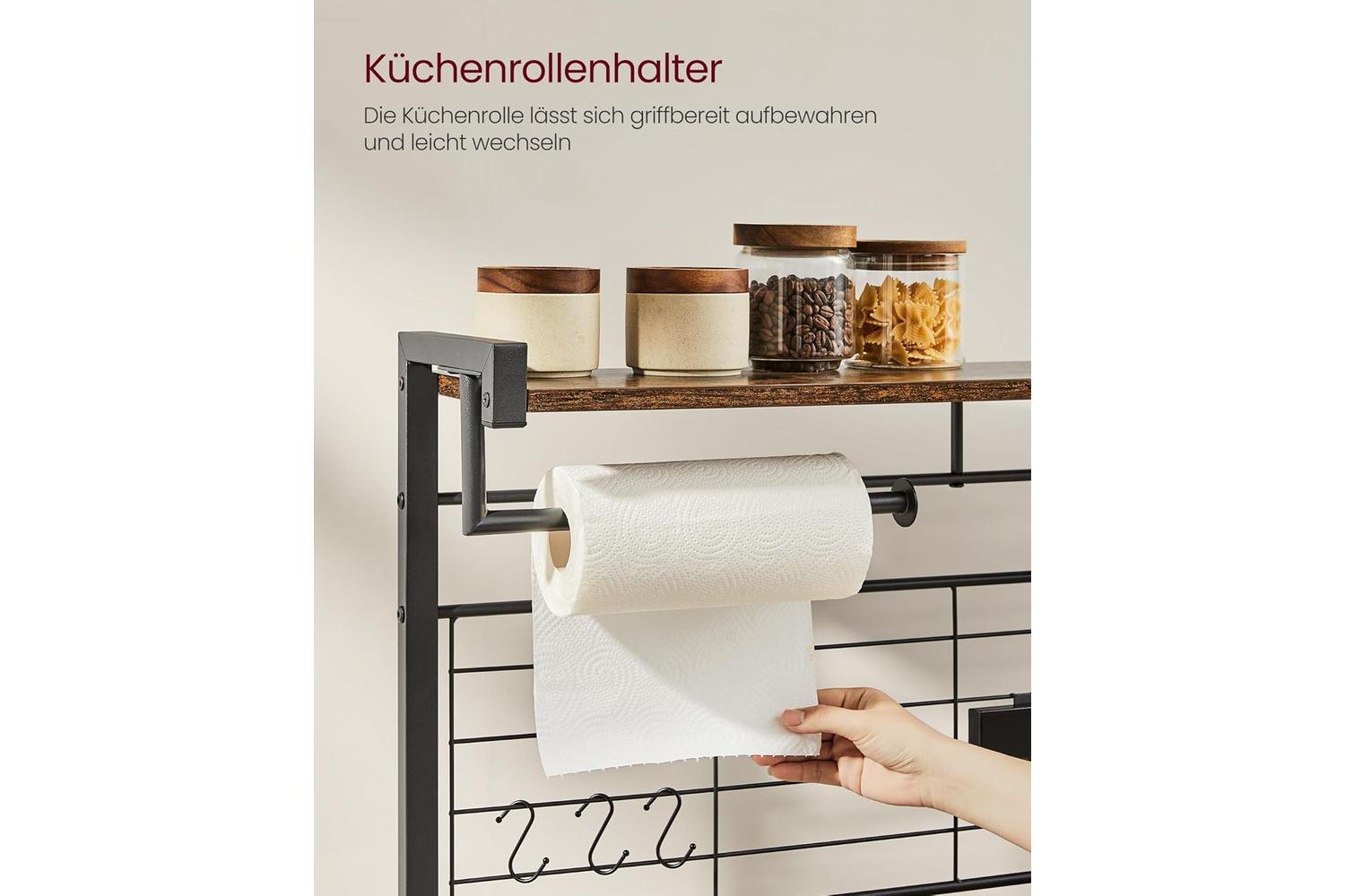 Kitchen Shelf | Kitchen Storage Unit | Wood Chipboard And Steel | 42 X 90 X 167.3 Cm-5
