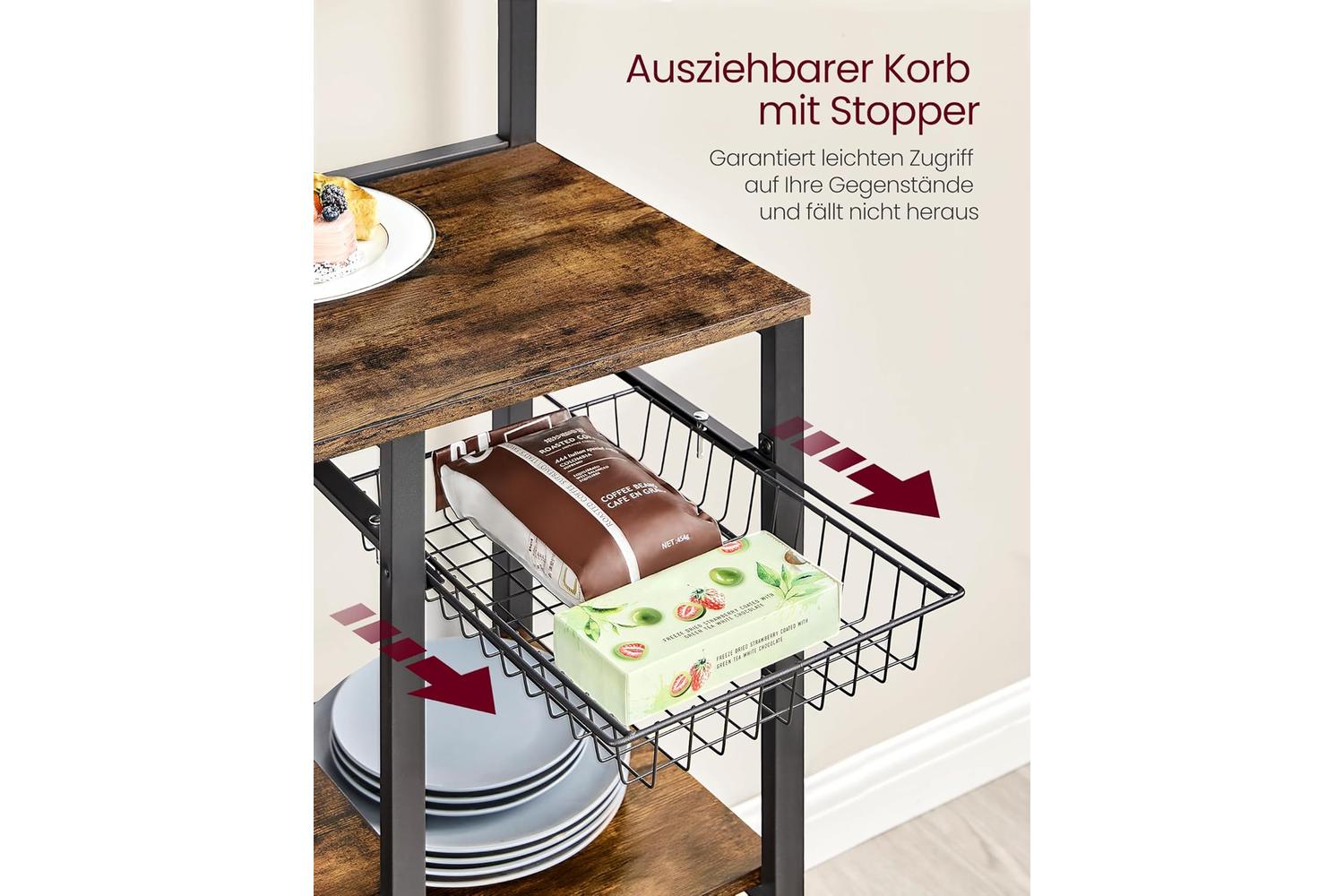 Kitchen Shelf | Kitchen Storage Unit | Wood Chipboard And Steel | 42 X 90 X 167.3 Cm-6