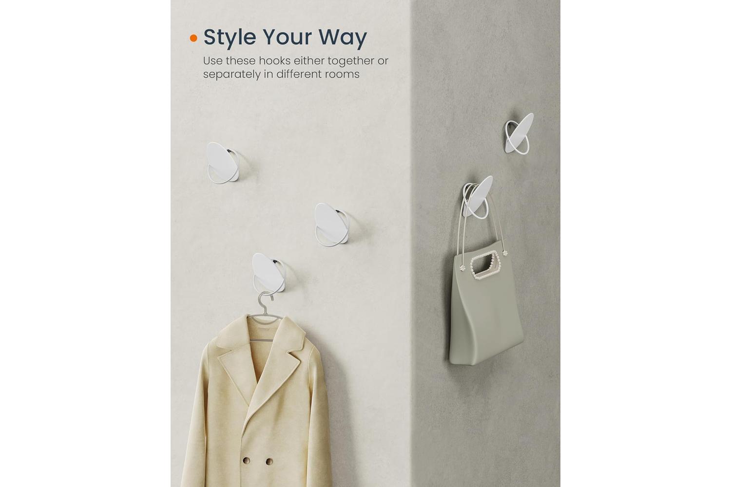 Coat Hook | Wall Mounted | Steel | Pearl White-3