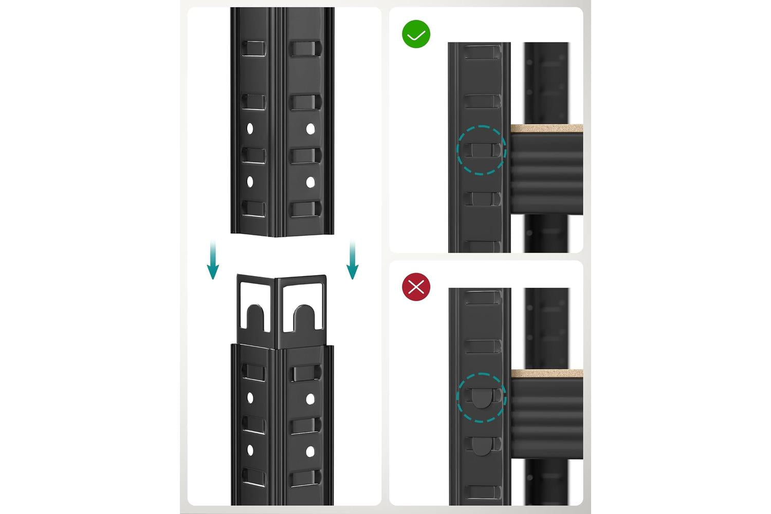 Songmics Shelving Unit | Steel Frame | Black | 180cm-6