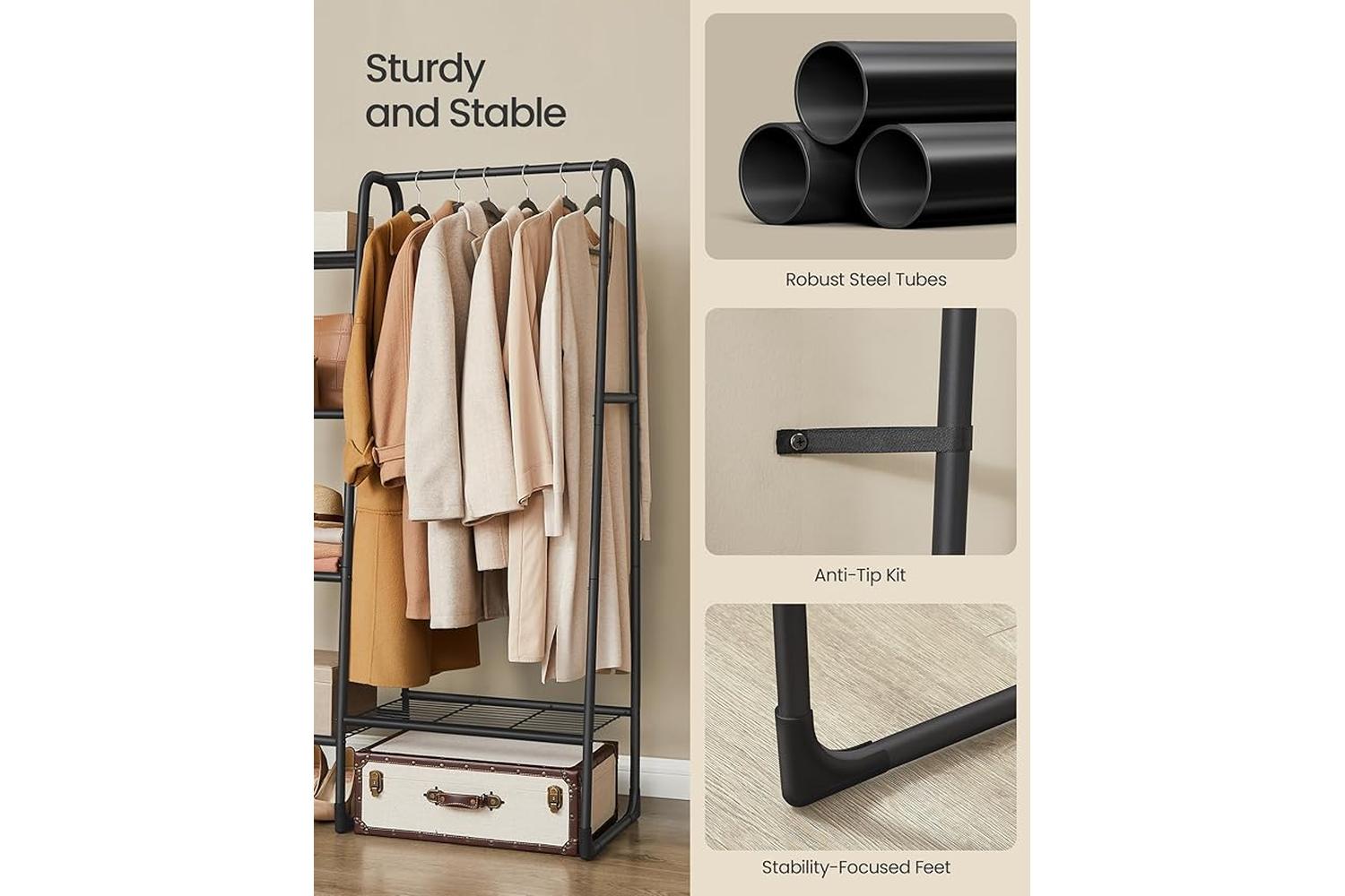 Garment Rack | Clothes Storage | Steel | 40 X 101.7 X 153.3 Cm-5