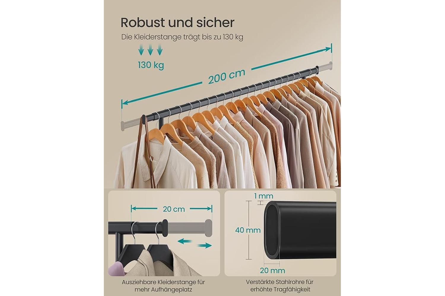 Clothes Rack | Clothes Storage | Steel | Adjustable Width-2