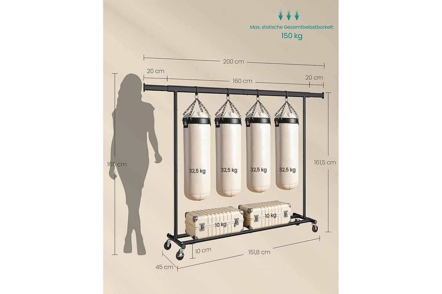 Clothes Rack | Clothes Storage | Steel | Adjustable Width-6