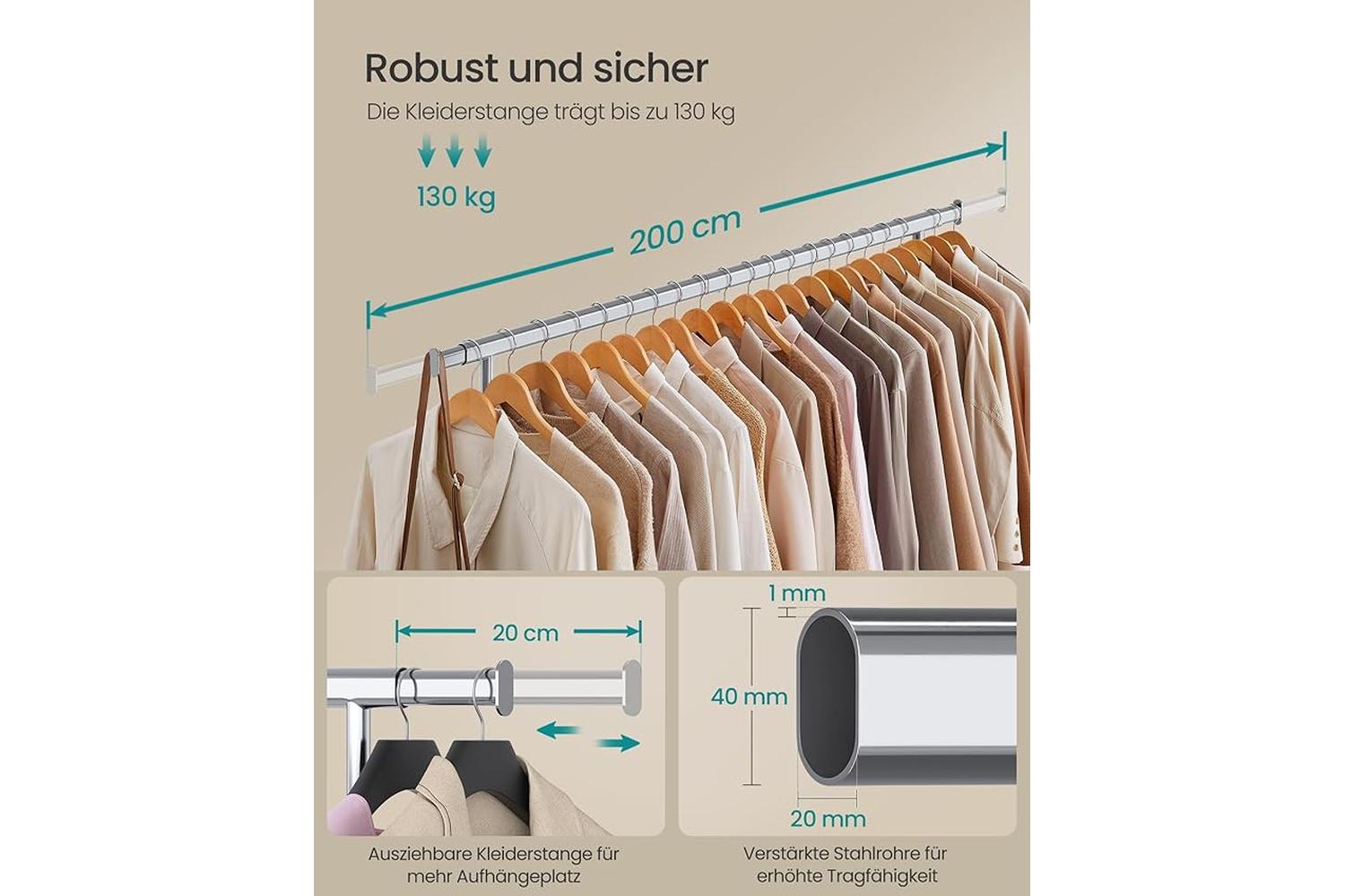 Clothes Rack | Clothes Storage | Steel | Adjustable Width-2