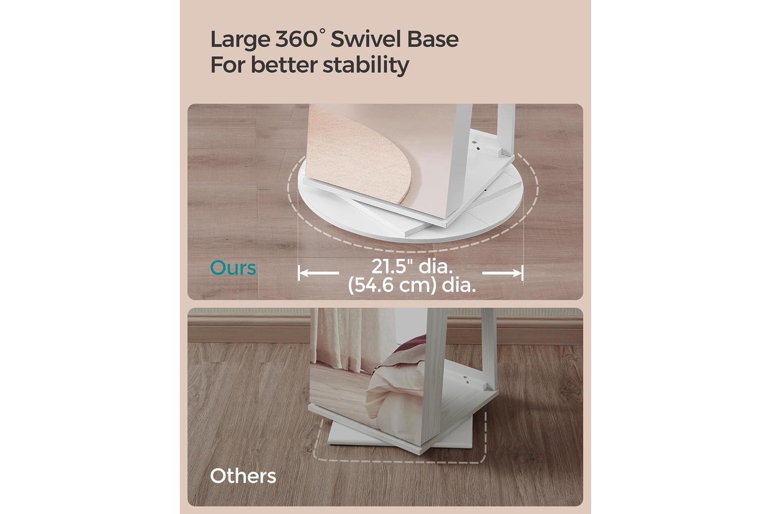 Songmics Jewelry Cabinet | Freestanding Organizer | Mdf & Velvet | Tall-5
