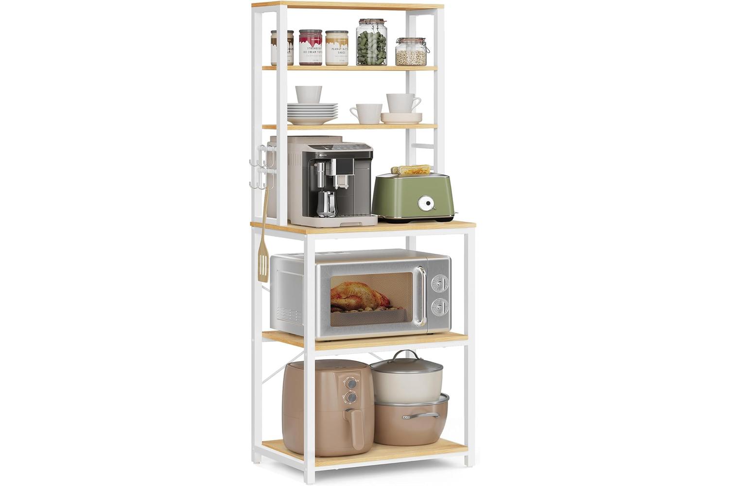 Kitchen Shelf | Kitchen Storage Rack | Particleboard And Steel | 40 X 60 X 167 Cm