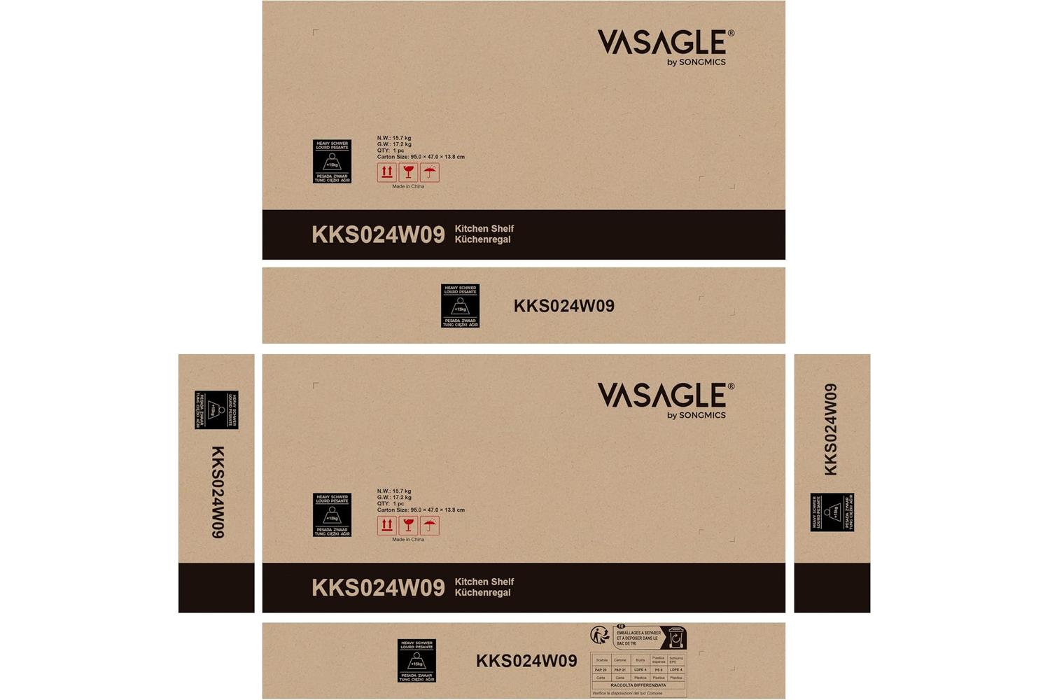Kitchen Shelf | Kitchen Storage Rack | Particleboard And Steel | 40 X 60 X 167 Cm-2