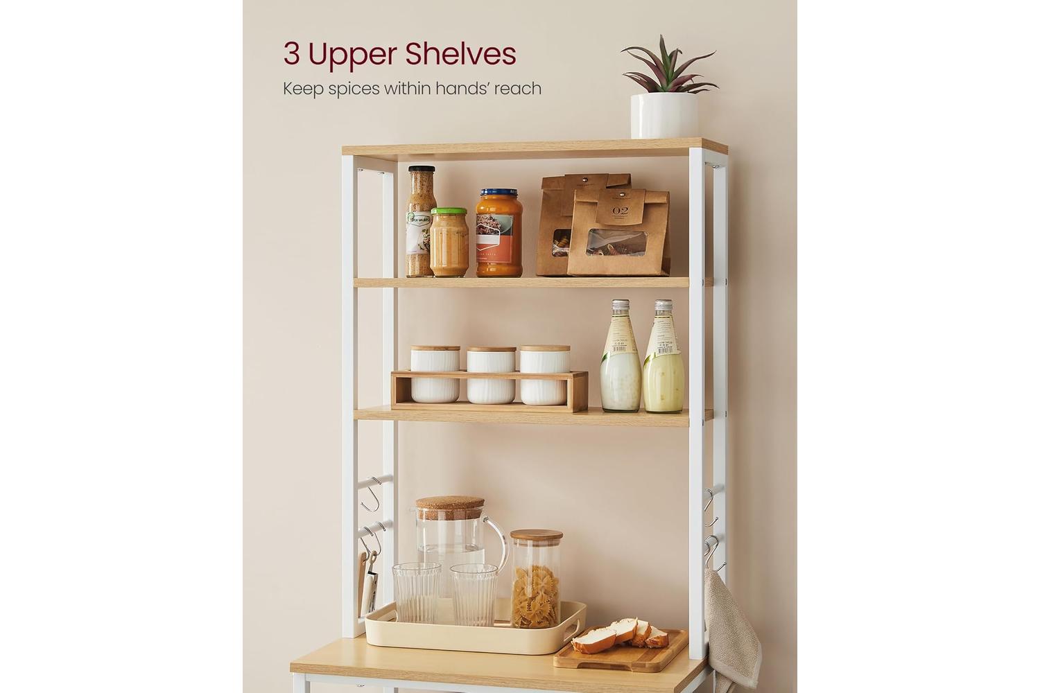Kitchen Shelf | Kitchen Storage Rack | Particleboard And Steel | 40 X 60 X 167 Cm-6