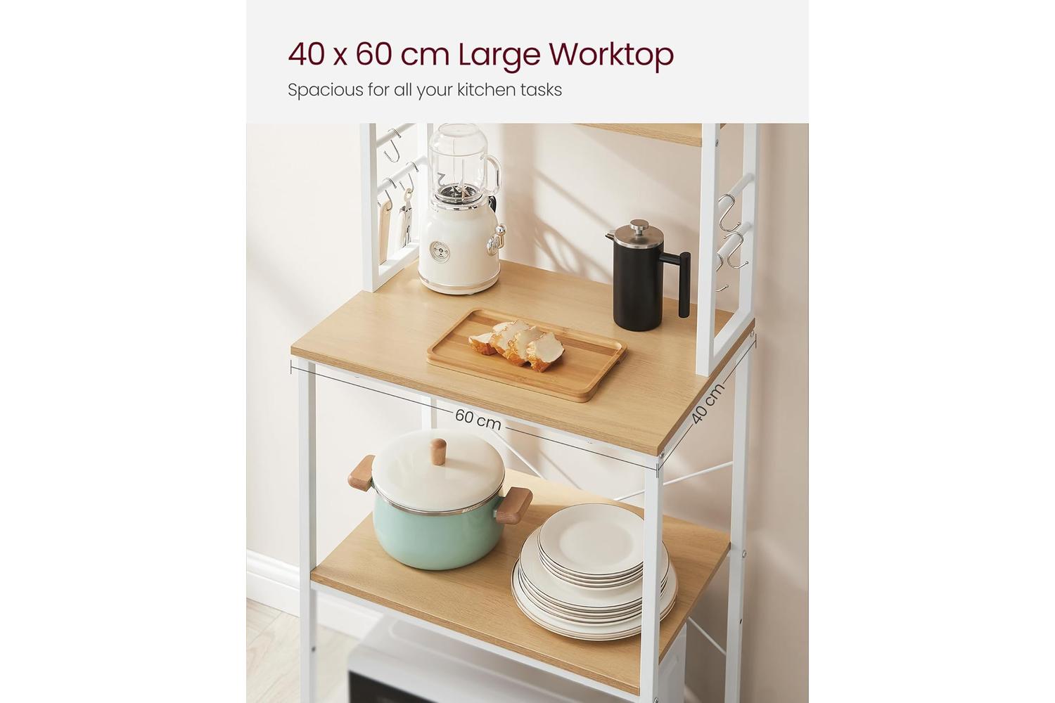 Kitchen Shelf | Kitchen Storage Rack | Particleboard And Steel | 40 X 60 X 167 Cm-7