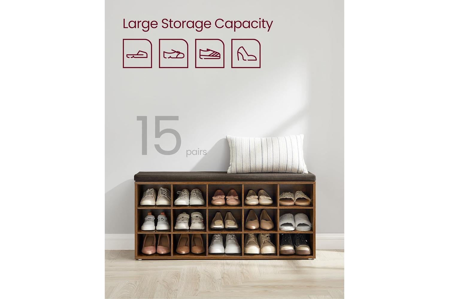 Shoe Bench | Storage Bench | Particleboard | 105cm-7