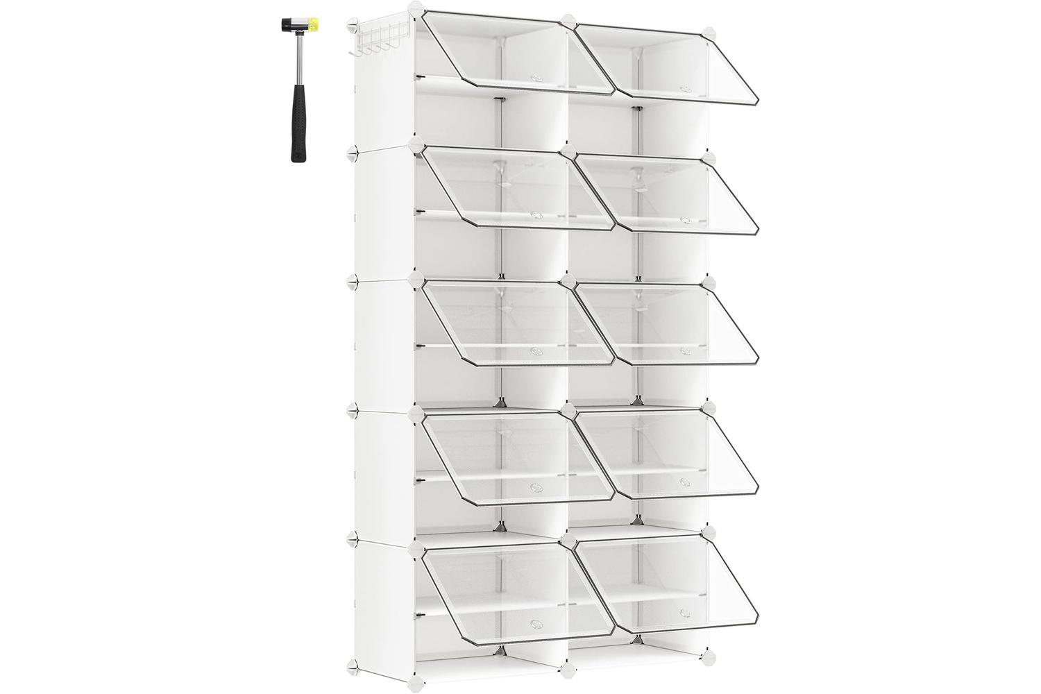 Shoe Rack | Storage Unit | Plastic And Steel | Large