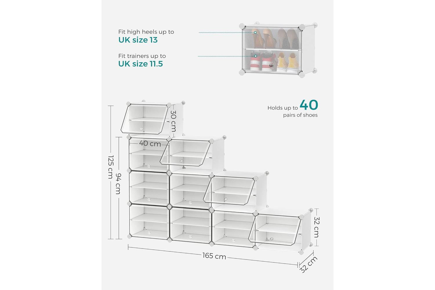 Shoe Rack | Storage Unit | Plastic And Steel | Large-2
