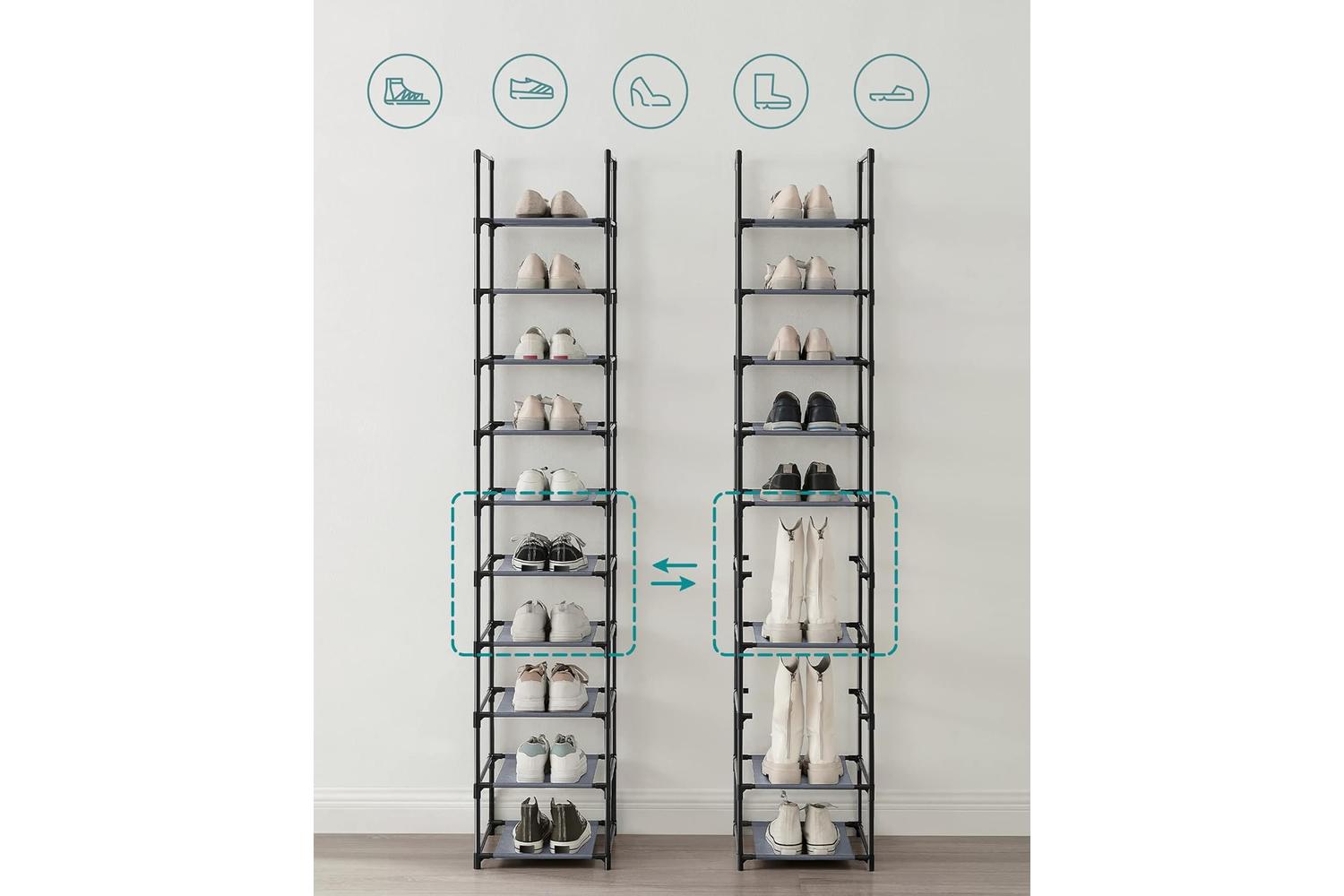 Shoe Rack | Storage & Organisation | Non-woven Fabric & Metal | 33 X 33 X 173 Cm-3