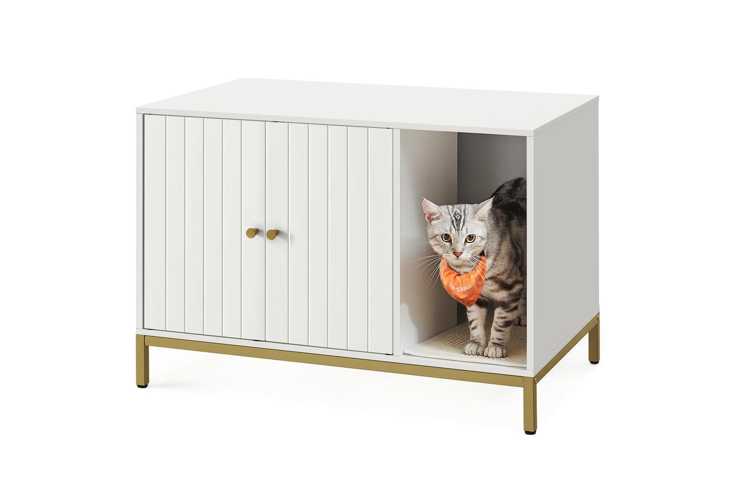 Feandrea Cat Litter Box Enclosure | Particleboard And Steel | 80 X 50 X 55 Cm-2