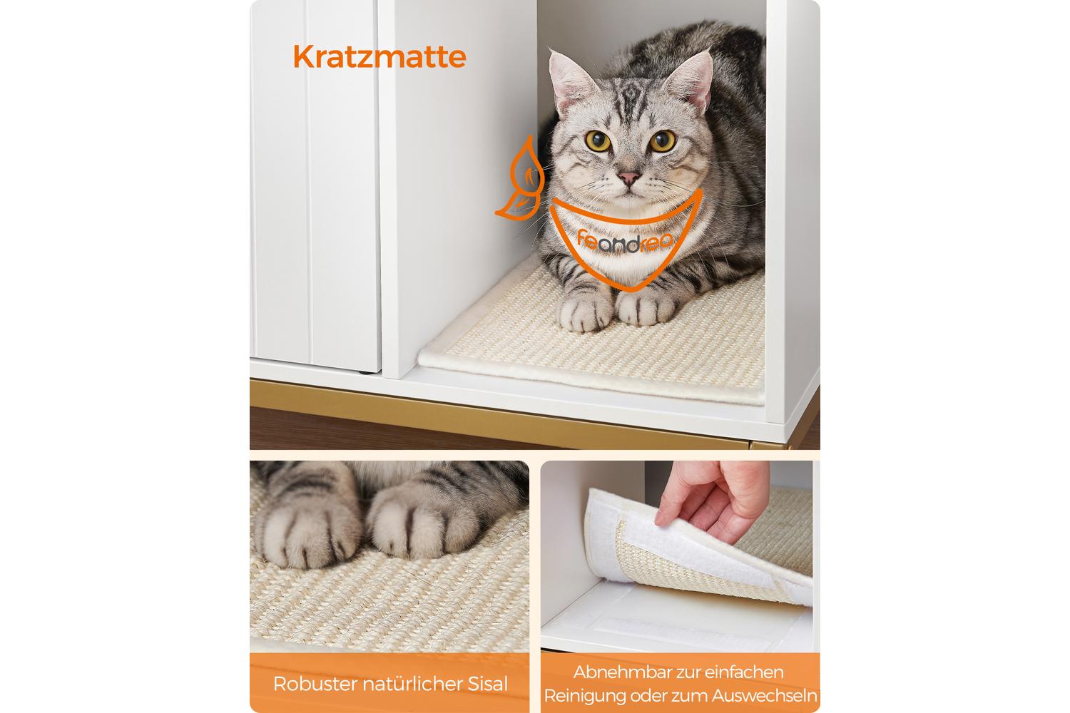 Feandrea Cat Litter Box Enclosure | Particleboard And Steel | 80 X 50 X 55 Cm-5