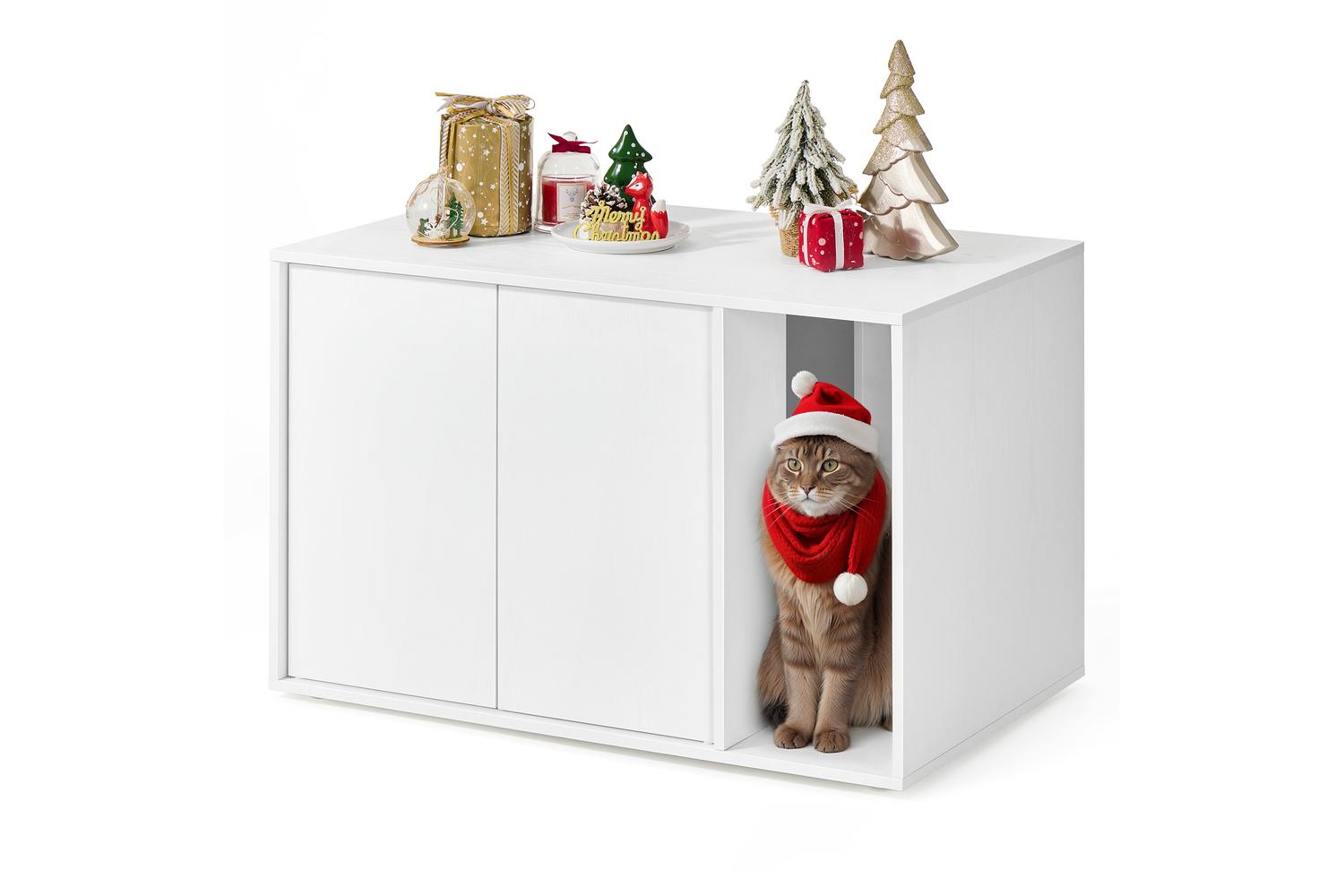 Cat Litter Box Enclosure | Cat Litter Box | Particle Board | 80 X 50 X 50 Cm-3