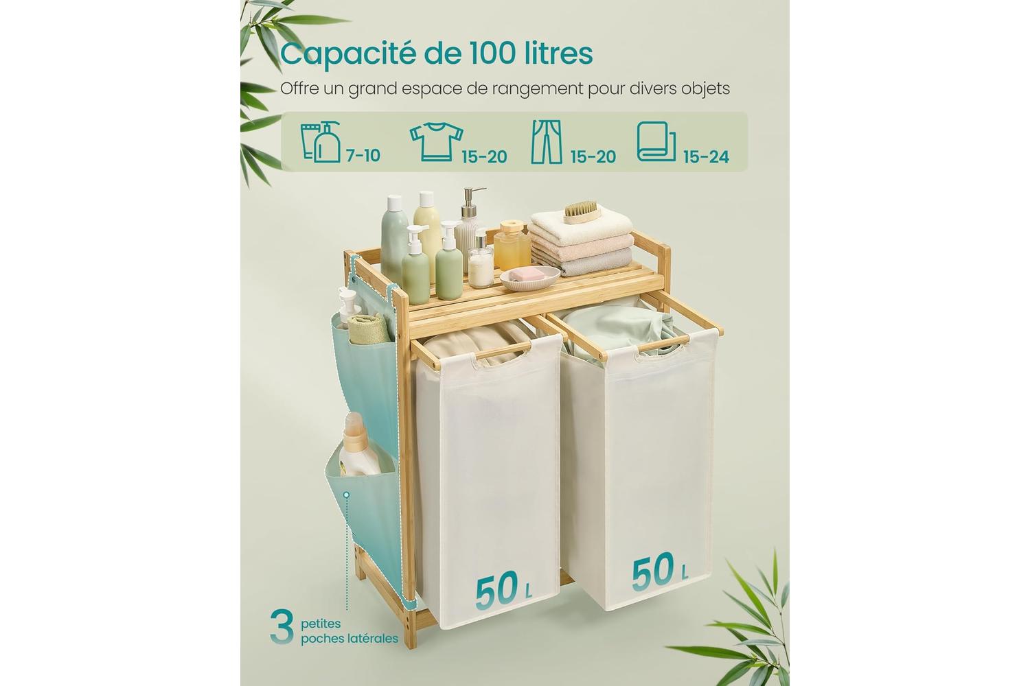Laundry Basket | Laundry Storage | Bamboo | Large-2