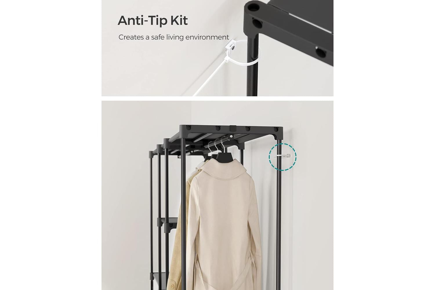 Songmics Wardrobe | Clothes Storage | Steel & Non-woven Fabric | 182 X 182 Cm-2