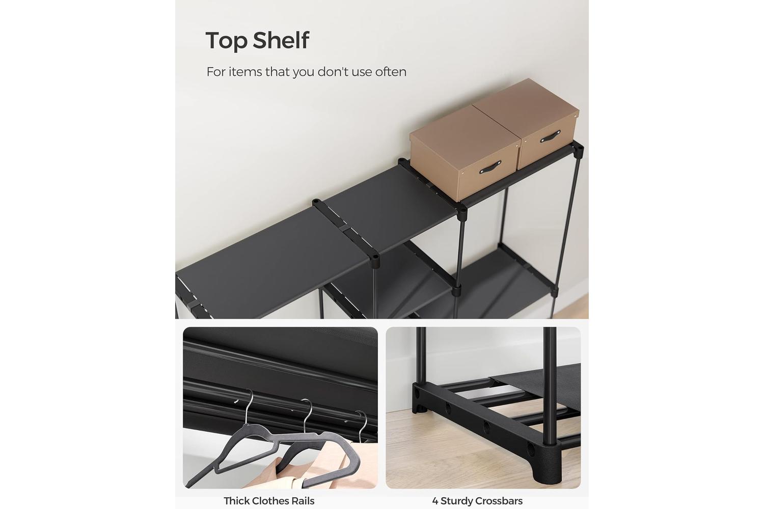 Songmics Wardrobe | Clothes Storage | Steel & Non-woven Fabric | 182 X 182 Cm-4