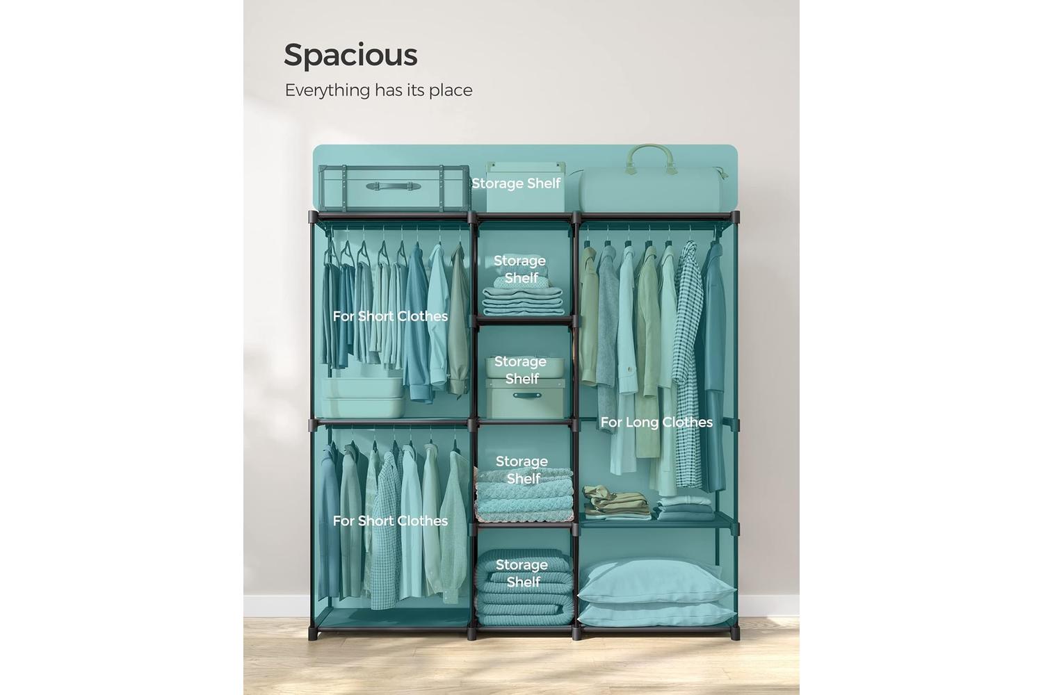 Songmics Wardrobe | Clothes Storage | Steel & Non-woven Fabric | 182 X 182 Cm-5
