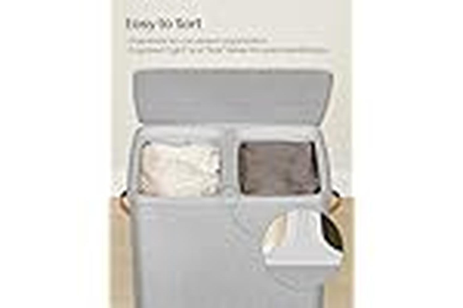 Laundry Basket | Laundry & Clothing Care | Polyester Fabric | Dove Gray | 56 X 40 X 75 Cm-2