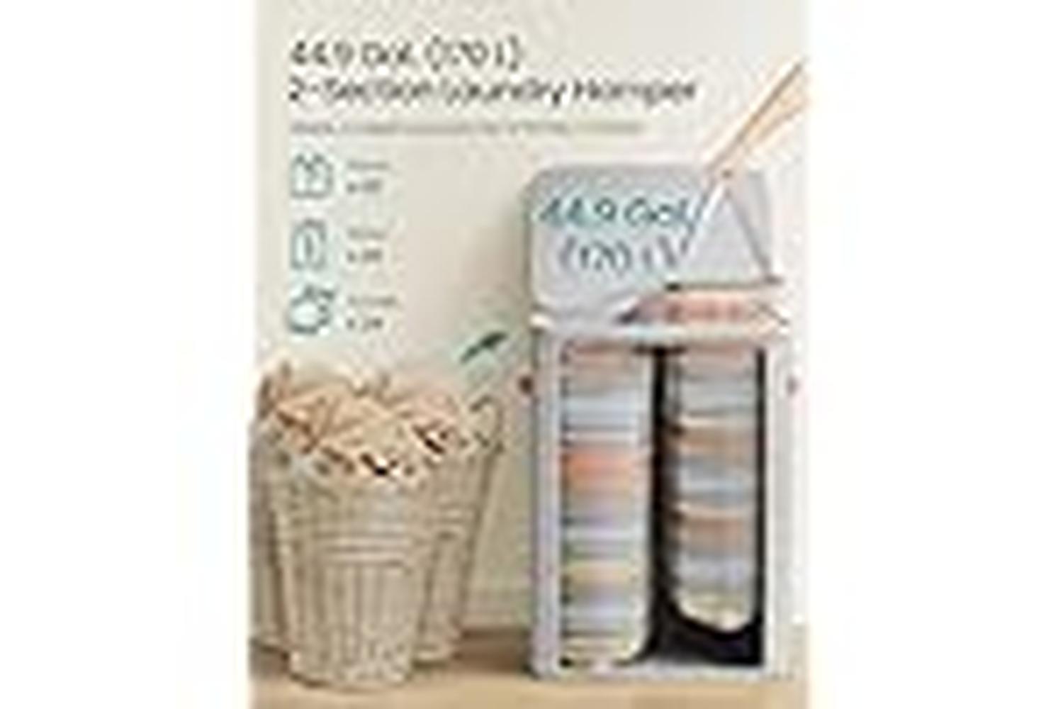 Laundry Basket | Laundry & Clothing Care | Polyester Fabric | Dove Gray | 56 X 40 X 75 Cm-3