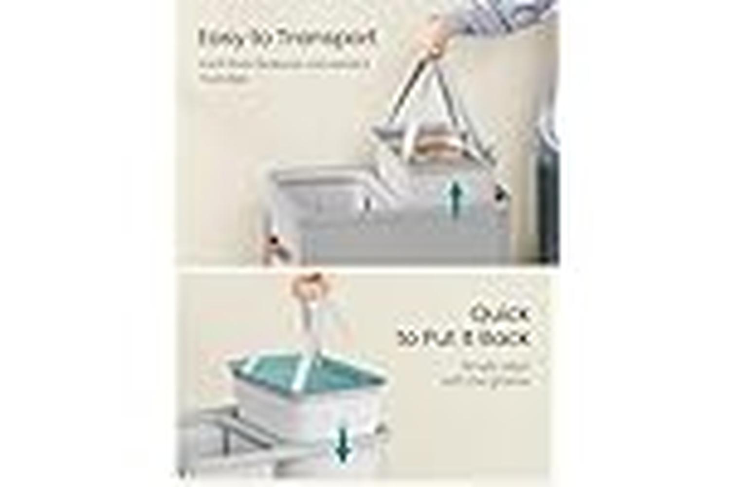 Laundry Basket | Laundry & Clothing Care | Polyester Fabric | Dove Gray | 56 X 40 X 75 Cm-4