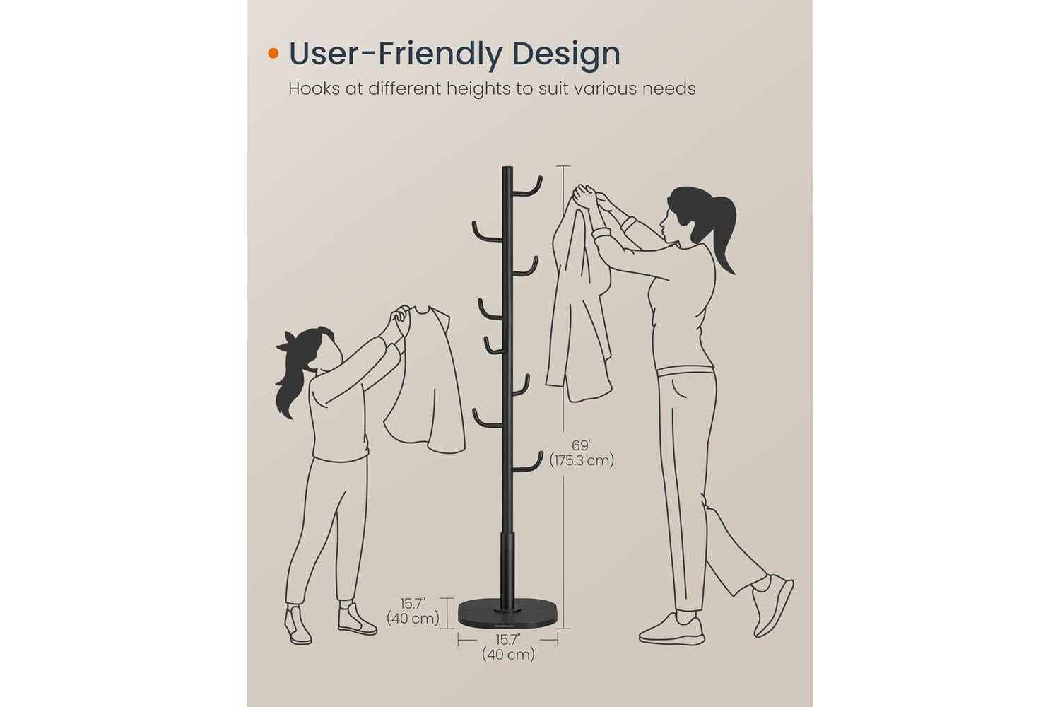 Coat Rack | Coat Stand | Steel And Mdf | 175.3 Cm-4