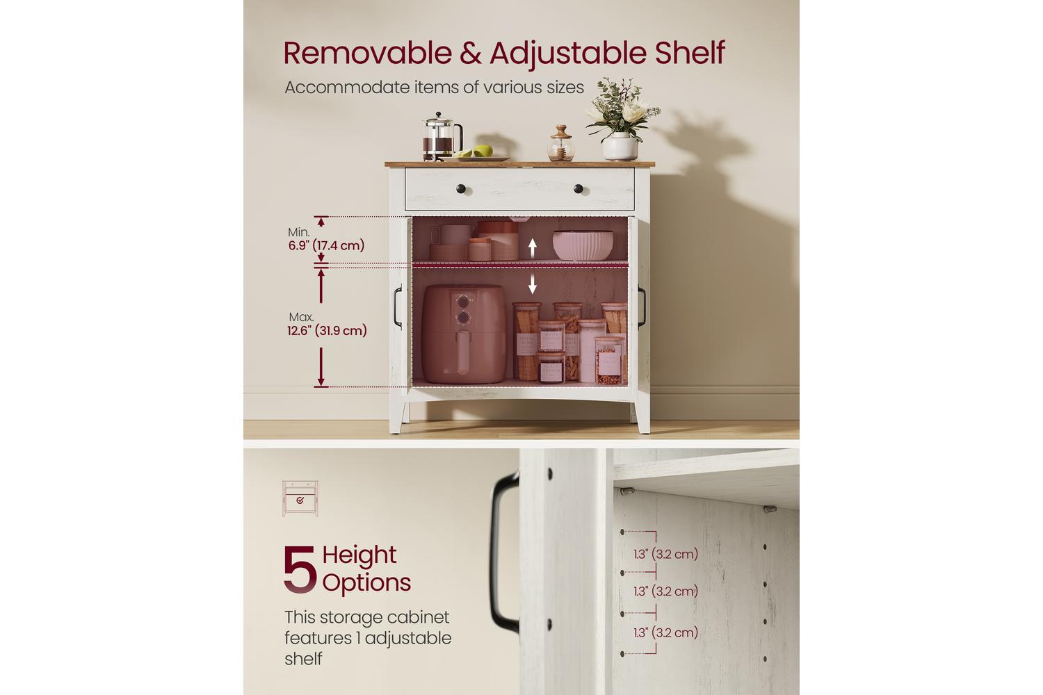Vasagle Storage Cabinet | Mdf & Steel | 80 X 80 Cm-2