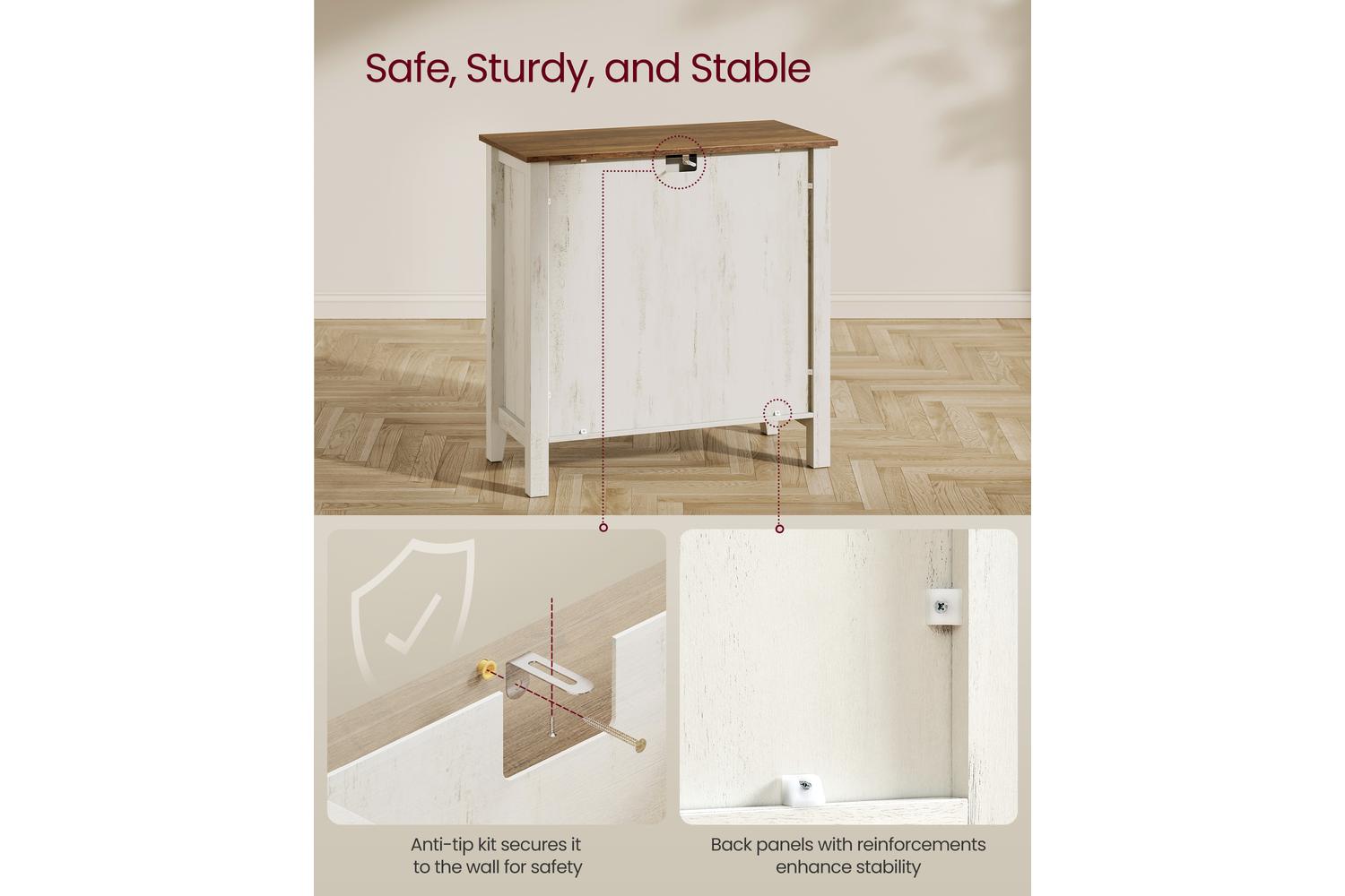 Vasagle Storage Cabinet | Mdf & Steel | 80 X 80 Cm-6