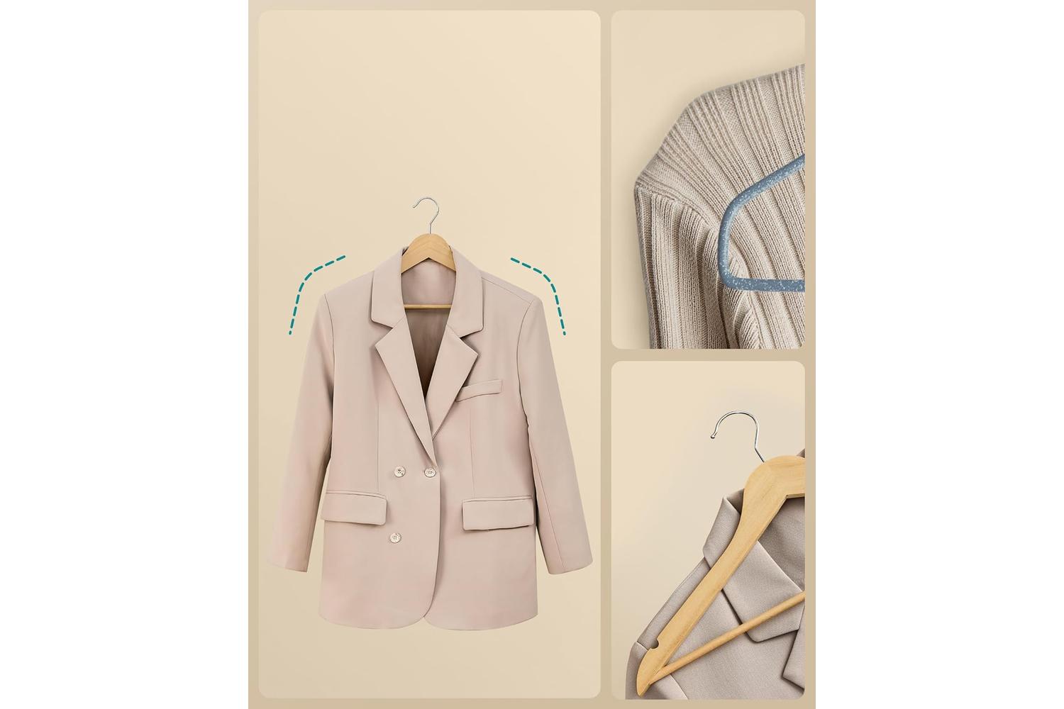 Wood Hangers | Clothes Hangers | Birch Wood | 43 X 21 Cm-5