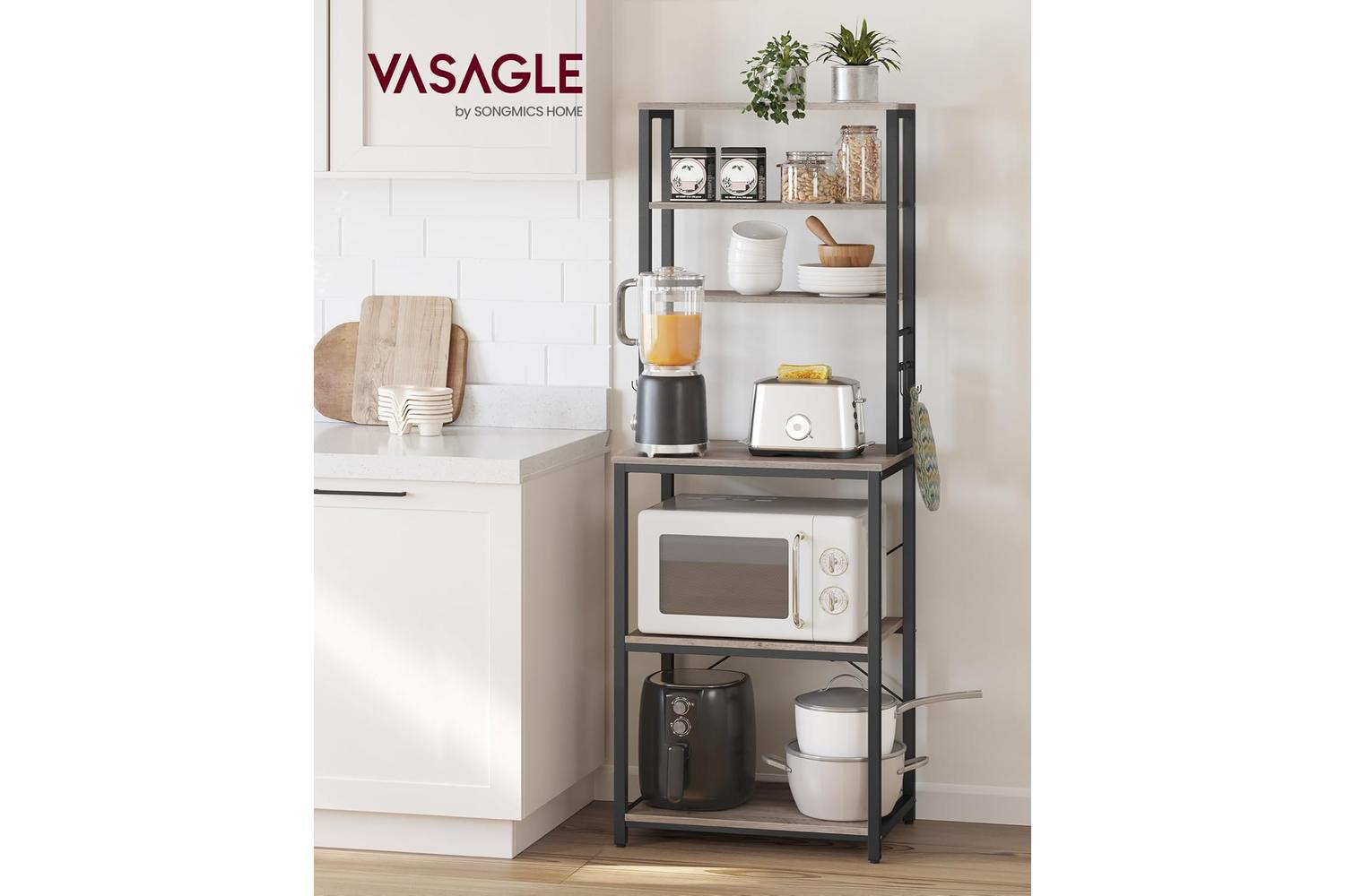 Kitchen Shelf | Kitchen Storage Unit | Wood Chipboard And Steel | 40 X 60 X 167 Cm-3