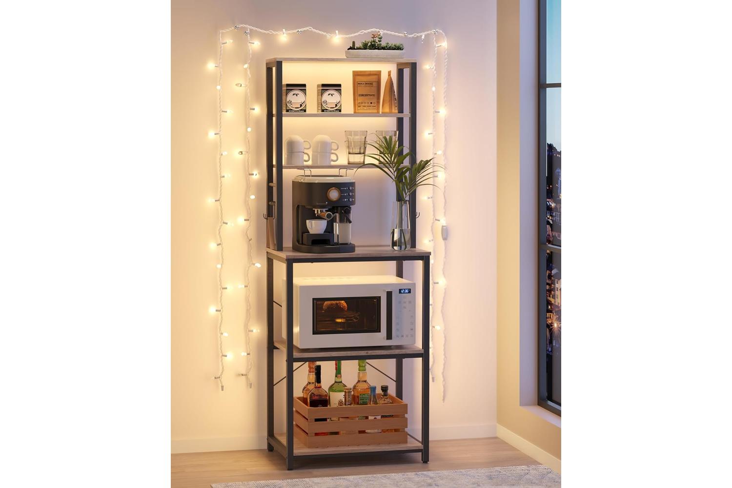Kitchen Shelf | Kitchen Storage Unit | Wood Chipboard And Steel | 40 X 60 X 167 Cm-5