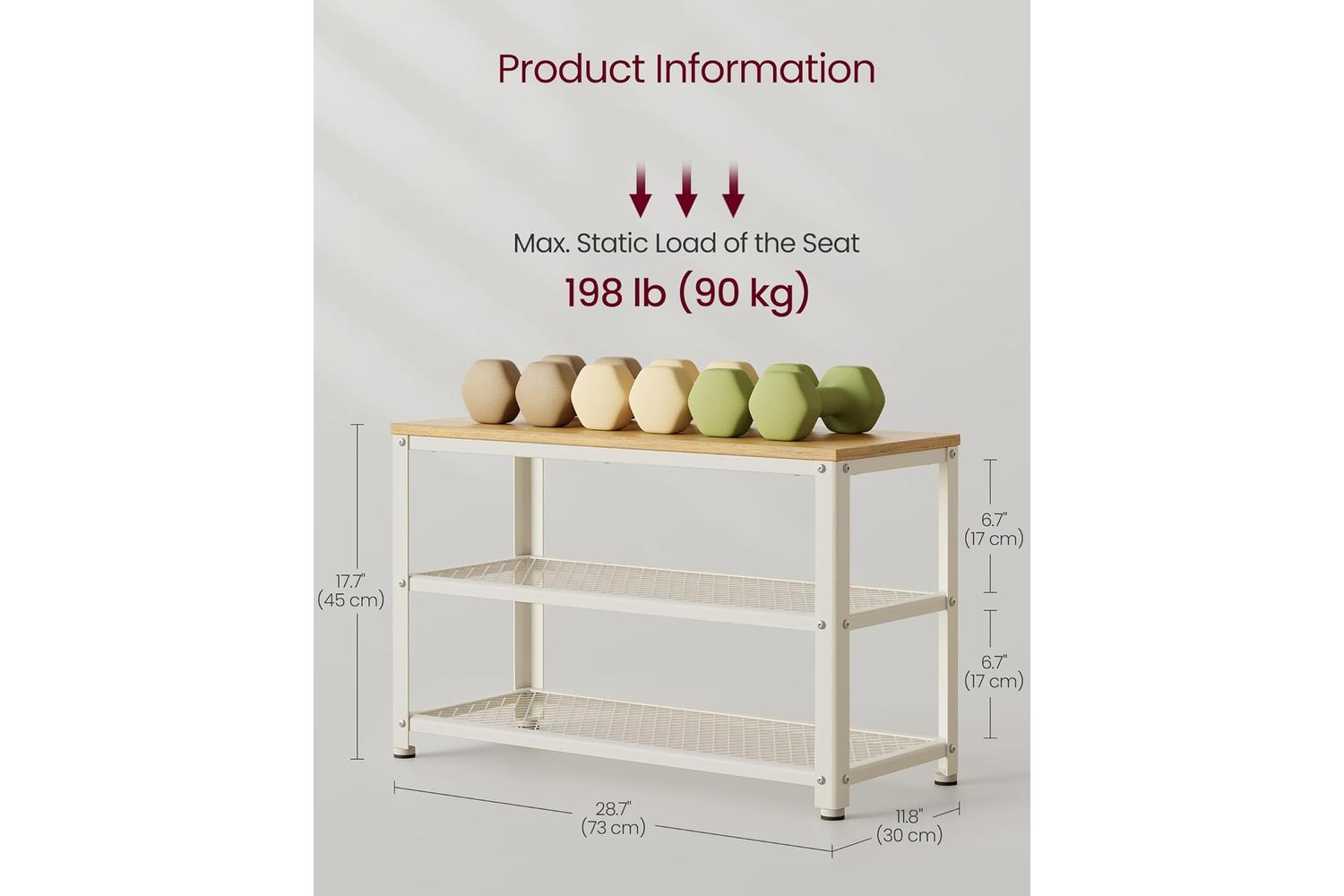 Shoe Bench | Storage Bench | Particleboard And Steel | 73cm-2