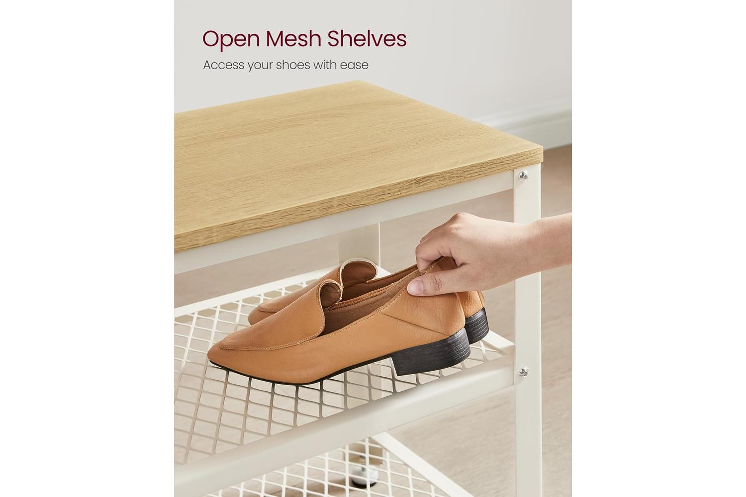 Shoe Bench | Storage Bench | Particleboard And Steel | 73cm-4